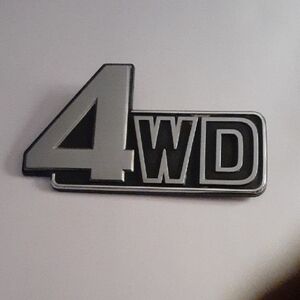 TOYOTA LAND CRUISER Silver and Black 4WD Emblem